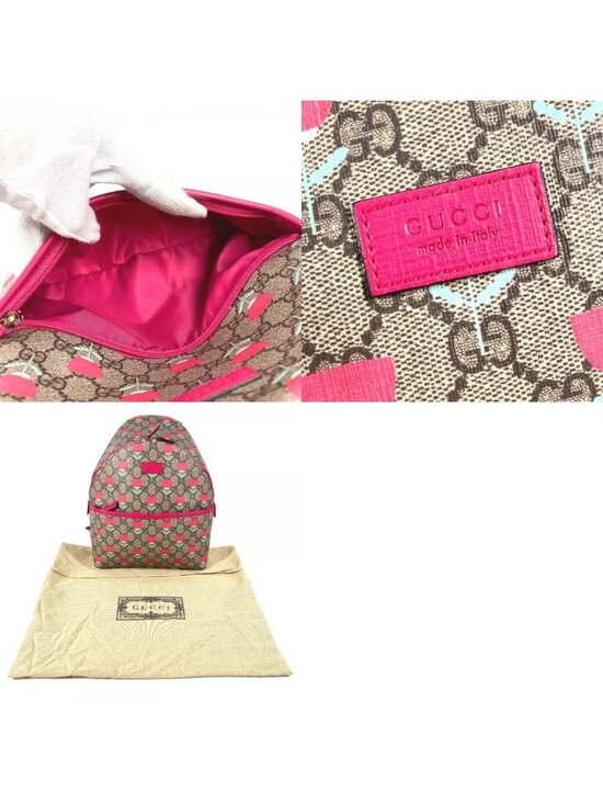 Gucci Backpack Logo Flower Tulip GG Supreme Canvas Beige main image 6